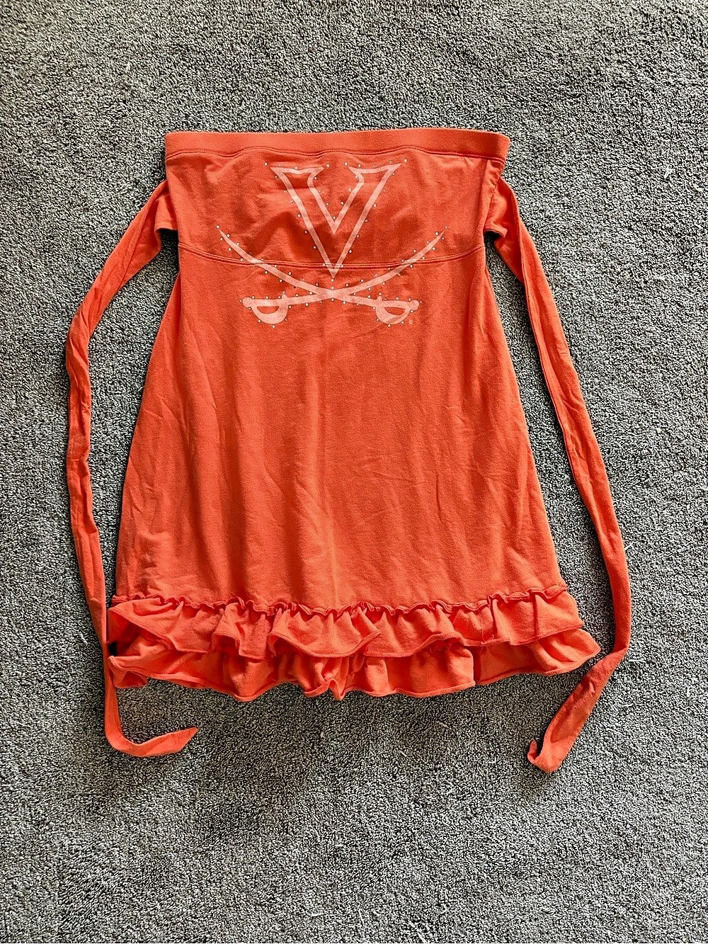 Vintage Victoria’s Secret Pink Collegiate Collection Orange Ruffle Swim Cover-Up